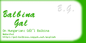 balbina gal business card